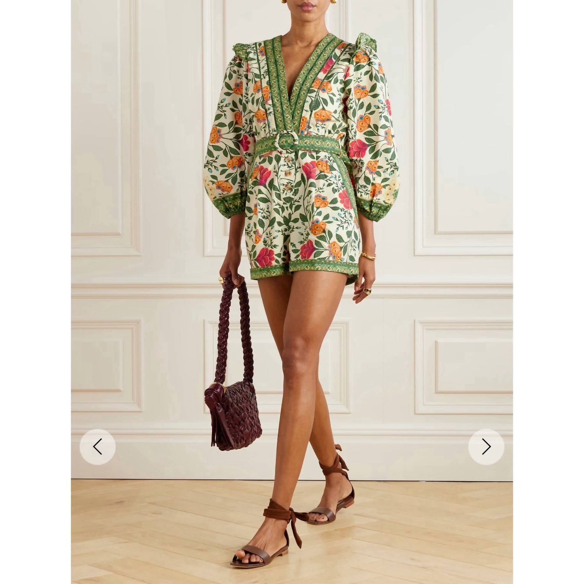 New Farm Rio Gaarden Tapestry Romper In Sand